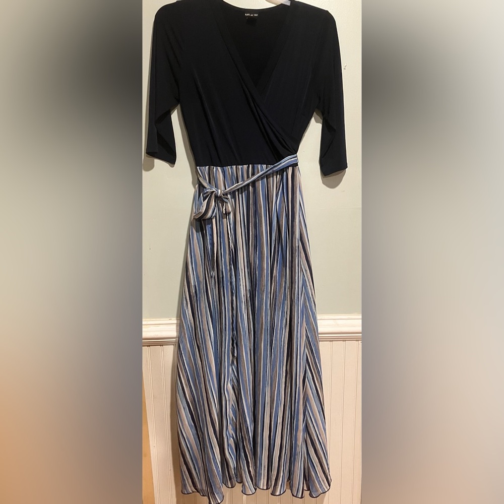 Kate &Lily Navy Blue Striped Dress